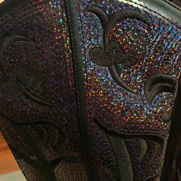 Awesome super cute purple sparkling cowboy boots size 7 excellent condition - Picture 4 of 6